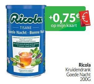 Promoties Ricola kruidendrank goede nacht - Ricola - Geldig van 01/06/2023 tot 30/06/2023 bij Intermarche