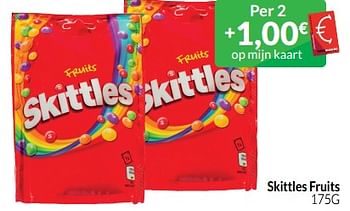 Promoties Skittles fruits - Skittles - Geldig van 01/06/2023 tot 30/06/2023 bij Intermarche