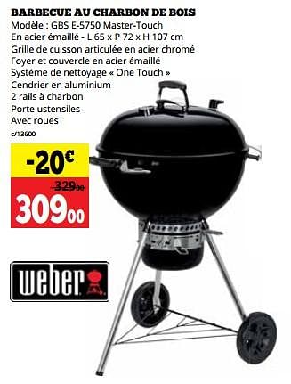Promotions Barbecue au charbon de bois - Weber - Valide de 29/05/2023 à 11/06/2023 chez Dema