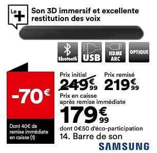 Promotions Barre de son samsung s50b - Samsung - Valide de 23/05/2023 à 19/06/2023 chez But