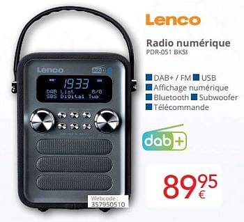 Promotions Lenco radio numérique pdr-051 bksi - Lenco - Valide de 01/06/2023 à 30/06/2023 chez Eldi