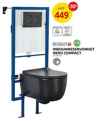 Promoties Inbouwreservoirset nero compact - Allibert - Geldig van 31/05/2023 tot 12/06/2023 bij Brico