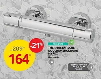 Promoties Thermostatische douchemengkraan myfox - Hansgrohe - Geldig van 31/05/2023 tot 12/06/2023 bij Brico