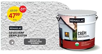 Promoties Gevelverf sierpleister - Renaulac - Geldig van 31/05/2023 tot 12/06/2023 bij Brico