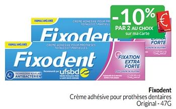 Promoties Fixodent crème adhésive pour prothèses dentaires original - Fixodent - Geldig van 01/06/2023 tot 30/06/2023 bij Intermarche