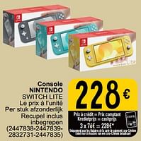 Promoties Console nintendo switch lite - Nintendo - Geldig van 30/05/2023 tot 12/06/2023 bij Cora