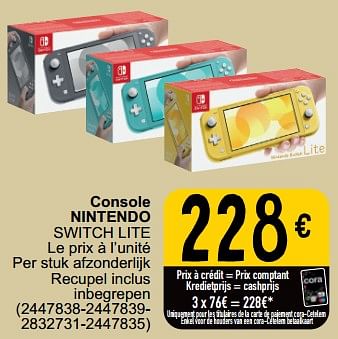 Promoties Console nintendo switch lite - Nintendo - Geldig van 30/05/2023 tot 12/06/2023 bij Cora