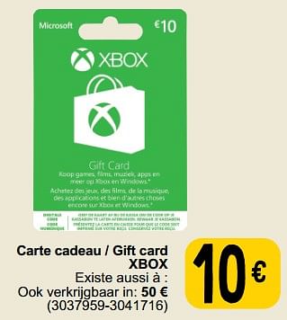 Promoties Carte cadeau - gift card xbox - Microsoft - Geldig van 30/05/2023 tot 12/06/2023 bij Cora
