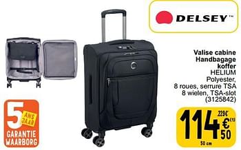 Promoties Valise cabine handbagage koffer helium - Delsey - Geldig van 30/05/2023 tot 12/06/2023 bij Cora
