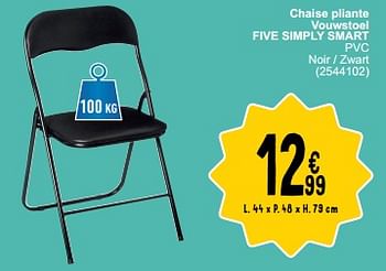 Promotions Chaise pliante vouwstoel five simply smart pvc - Produit maison - Cora - Valide de 30/05/2023 à 12/06/2023 chez Cora