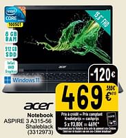 Promoties Acer notebook aspire 3 a315-56 - Acer - Geldig van 30/05/2023 tot 12/06/2023 bij Cora