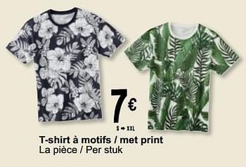 Promoties T-shirt à motifs - met print - Huismerk - Cora - Geldig van 30/05/2023 tot 12/06/2023 bij Cora