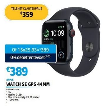 Promoties Apple watch se gps 44mm - Apple - Geldig van 30/05/2023 tot 30/06/2023 bij Auva