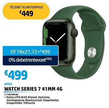 Promoties Apple watch series 7 41mm 4g - Apple - Geldig van 30/05/2023 tot 30/06/2023 bij Auva