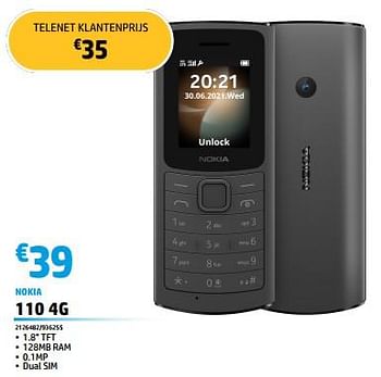 Promotions Nokia 110 4g - Nokia - Valide de 30/05/2023 à 30/06/2023 chez Auva