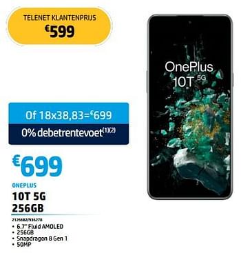 Promotions Oneplus 10t 5g 256gb - OnePlus - Valide de 30/05/2023 à 30/06/2023 chez Auva