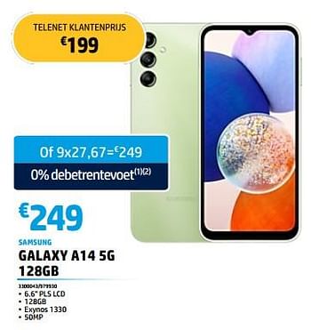 Promotions Samsung galaxy a14 5g 128gb - Samsung - Valide de 30/05/2023 à 30/06/2023 chez Auva