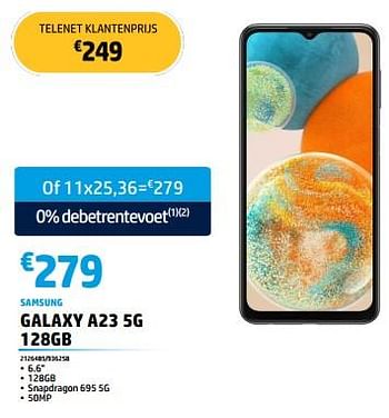 Promoties Samsung galaxy a23 5g 128gb - Samsung - Geldig van 30/05/2023 tot 30/06/2023 bij Auva