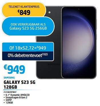 Promoties Samsung galaxy s23 5g 128gb - Samsung - Geldig van 30/05/2023 tot 30/06/2023 bij Auva