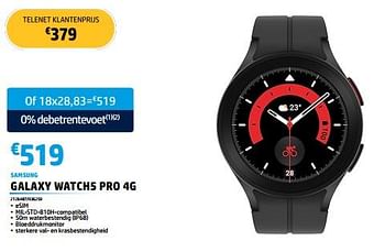 Promoties Samsung galaxy watch5 pro 4g - Samsung - Geldig van 30/05/2023 tot 30/06/2023 bij Auva