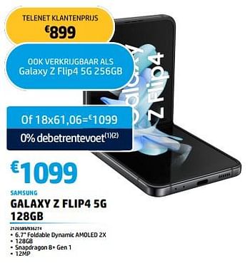 Promoties Samsung galaxy z flip4 5g 128gb - Samsung - Geldig van 30/05/2023 tot 30/06/2023 bij Auva