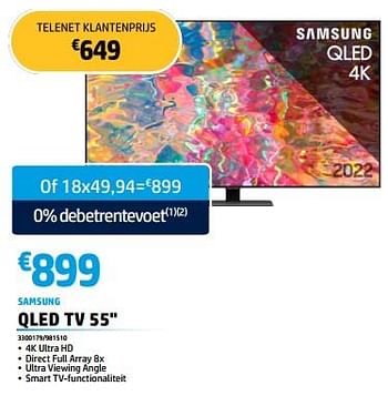 Promoties Samsung qled tv 55`` - Samsung - Geldig van 30/05/2023 tot 30/06/2023 bij Auva