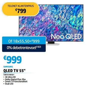 Promoties Samsung qled tv 55`` - Samsung - Geldig van 30/05/2023 tot 30/06/2023 bij Auva