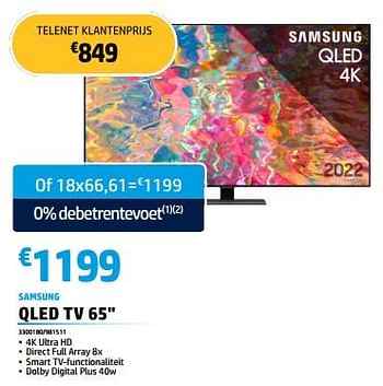 Promotions Samsung qled tv 65`` - Samsung - Valide de 30/05/2023 à 30/06/2023 chez Auva