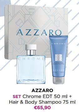 Promoties Azzaro set chrome edt + hair + body shampoo - Azzaro - Geldig van 29/05/2023 tot 11/06/2023 bij ICI PARIS XL