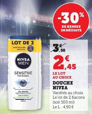 Promotions Douche nivea - Nivea - Valide de 23/05/2023 à 04/06/2023 chez Super U