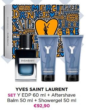 Promoties Yves saint laurent set y edp + aftershave balm + showergel - Yves Saint Laurent - Geldig van 29/05/2023 tot 11/06/2023 bij ICI PARIS XL