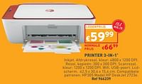 Promoties Printer 3-in-1 hp deskjet 2723e - HP - Geldig van 31/05/2023 tot 05/06/2023 bij Trafic