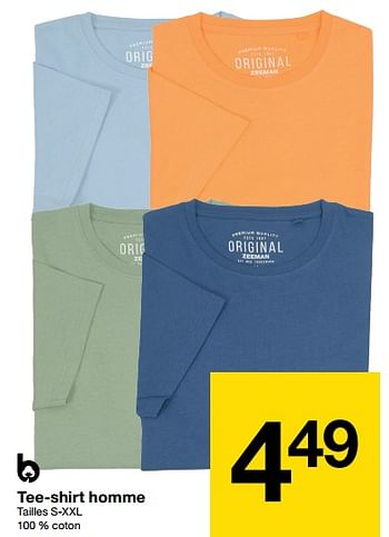 Promotions Tee-shirt homme - Produit maison - Zeeman  - Valide de 27/05/2023 à 09/06/2023 chez Zeeman