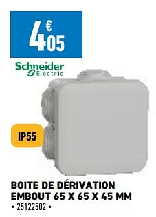 Promoties Boite de dérivation embout - Schneider Electric - Geldig van 26/05/2023 tot 08/06/2023 bij Brico Cash
