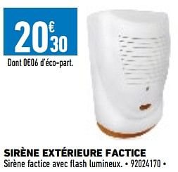 Promotions Sirène extérieure factice - Produit Maison - Brico Cash - Valide de 26/05/2023 à 08/06/2023 chez Brico Cash