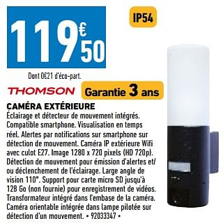 Promotions Thomson caméra extérieure - Thomson - Valide de 26/05/2023 à 08/06/2023 chez Brico Cash