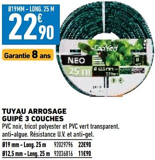 Promoties Tuyau arrosage guipé 3 couches - CapVert - Geldig van 26/05/2023 tot 08/06/2023 bij Brico Cash