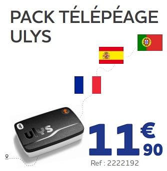 Promoties Pack télépéage ulys - Huismerk - Auto 5  - Geldig van 25/05/2023 tot 31/03/2024 bij Auto 5