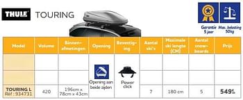Promoties Touring l - Thule - Geldig van 25/05/2023 tot 31/03/2024 bij Auto 5