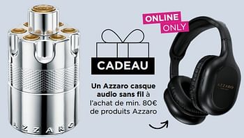 Promoties Un azzaro casque audio sans fil à l’achat de min. 80€ de produits azzaro - Azzaro - Geldig van 29/05/2023 tot 11/06/2023 bij ICI PARIS XL