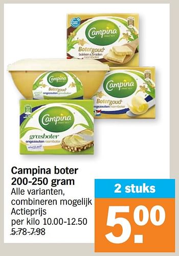Promoties Campina boter - Campina - Geldig van 30/05/2023 tot 04/06/2023 bij Albert Heijn