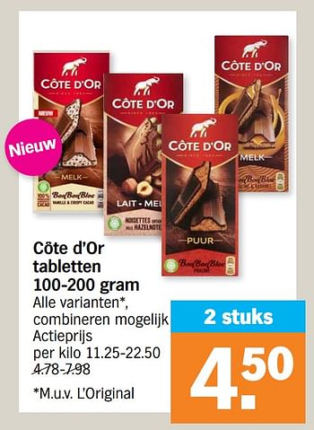 Promoties Côte d`or tabletten - Cote D'Or - Geldig van 30/05/2023 tot 04/06/2023 bij Albert Heijn