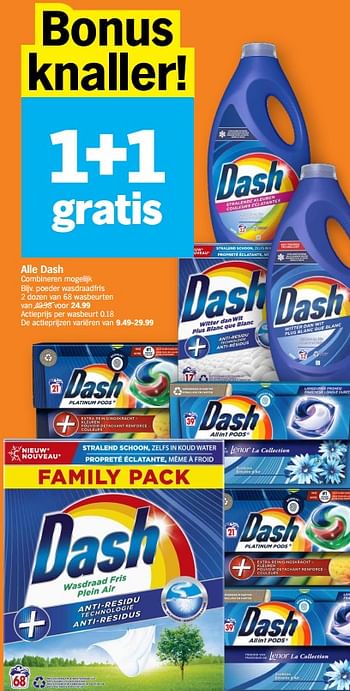 Promoties Dash poeder wasdraadfris - Dash - Geldig van 30/05/2023 tot 04/06/2023 bij Albert Heijn