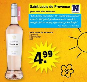 Promotions Saint louis de provence - Vins rosé - Valide de 30/05/2023 à 04/06/2023 chez Albert Heijn