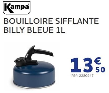 Promotions Bouilloire sifflante billy bleue - Kampa - Valide de 25/05/2023 à 31/03/2024 chez Auto 5