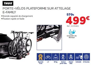 Promotions Porte-vélos plateforme sur attelage e-family - Thule - Valide de 25/05/2023 à 31/03/2024 chez Auto 5