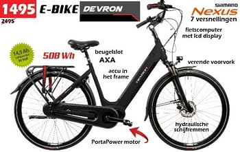 Promoties E-bike - Devron - Geldig van 29/05/2023 tot 30/06/2023 bij Itek