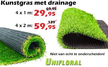 Promoties Kunstgras met drainage - Unifloral  - Geldig van 29/05/2023 tot 30/06/2023 bij Itek