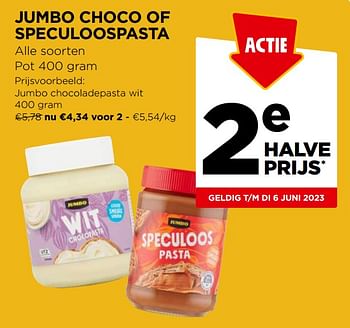 Promoties Jumbo chocoladepasta wit - Huismerk - Jumbo - Geldig van 31/05/2023 tot 06/06/2023 bij Jumbo