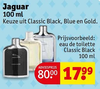 Promoties Eau de toilette classic black - Jaguar - Geldig van 30/05/2023 tot 11/06/2023 bij Kruidvat
